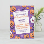 カボチャハローウィンパーティオレンジパープル 招待状 (スタンド正面)