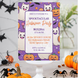 カボチャハローウィンパーティオレンジパープル 招待状