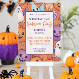 カボチャハローウィンパーティオレンジパープル 招待状