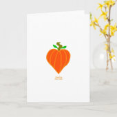 カボチャハートの縦の挨拶状 カード (黄色い花)