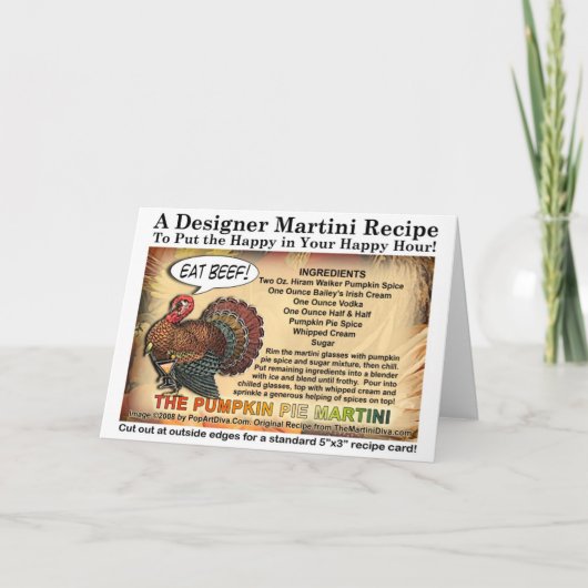 カボチャパイ感謝祭カクテルレシピカード シーズンカード (正面)