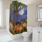 カボチャパッチのシャワー・カーテンの黒猫 シャワーカーテン (インサイチュ)