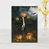 カボチャパッチのハロウィンカード カード (黄色い花)