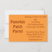 カボチャパッチのハローウィンパーティの招待状 招待状 (裏面)
