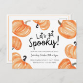 カボチャパッチのハローウィンパーティ インビテーションポストカード (正面/裏面)