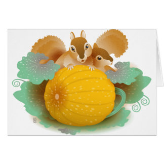 カボチャパッチのリス