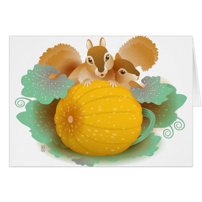 カボチャパッチのリス (正面横)