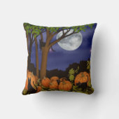 カボチャパッチの枕の黒猫 クッション (裏面)