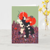 カボチャパッチを盗んでいるピエロ カード (黄色い花)