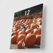 カボチャパッチ秋の収穫写真 スクエア壁時計 (傾斜)