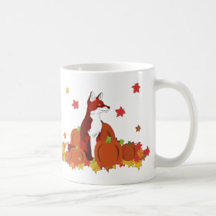カボチャパッチ(収穫期!)のキツネ コーヒーマグカップ