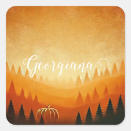 カボチャパーソナライズされたの収穫秋の収穫 スクエアシール