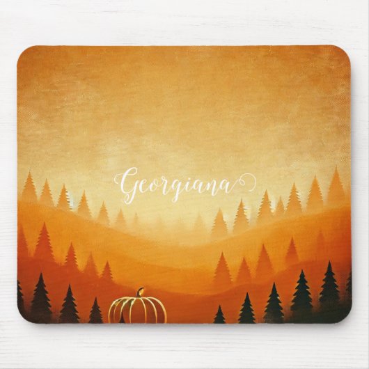 カボチャパーソナライズされたの収穫秋の収穫 マウスパッド (正面)