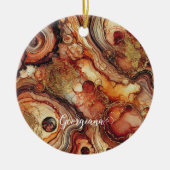 カボチャパーソナライズされたスパイス秋季アルコールインキ セラミックオーナメント (正面)