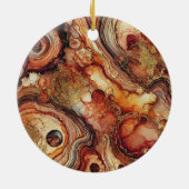 カボチャパーソナライズされたスパイス秋季アルコールインキ セラミックオーナメント (裏面)