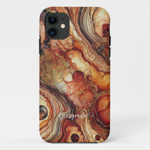 カボチャパーソナライズされたスパイス秋季アルコールインキ iPhone 11 ケース