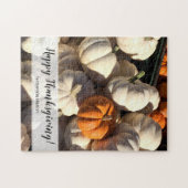 カボチャパーソナライズされたンファーム写真サンクスギビング ジグソーパズル (横)