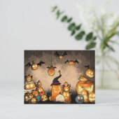 カボチャパーティー葉書 インビテーションポストカード (スタンド正面)