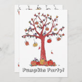 カボチャパーティー、ハローウィンパーティ招待状 招待状 (正面/裏面)