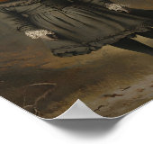 カボチャビクトリアン頭ハロウィーン壁の女の子 ポスター (角)