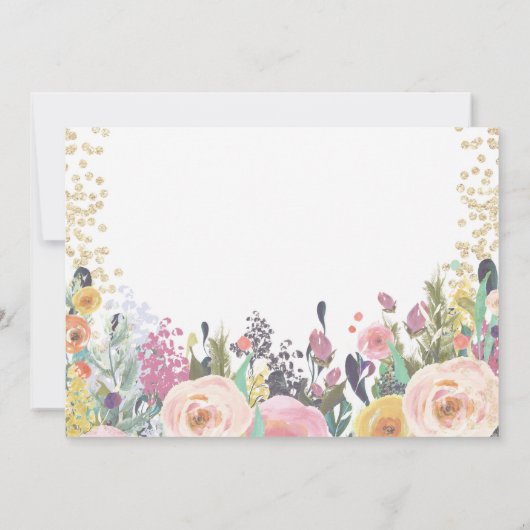 カボチャファースト誕生日招待状フローラ金ゴールド 招待状 (裏面)