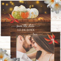 カボチャフェスティバル秋QR写真Save the Date Card