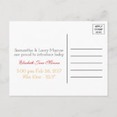 カボチャフクロウ&ギンガムベビーガールアナウンス 案内ポストカード (裏面)