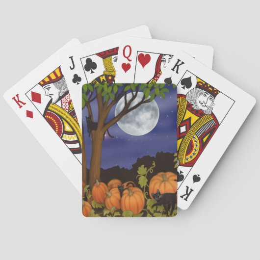 カボチャフレンドリーパッチトランプの黒猫 トランプ (裏面)