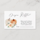 カボチャフローラおむつラッフルベビーシャワー エンクロージャーカード (正面)