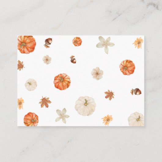 カボチャフローラかわいい赤ちゃんシャワーブックリクエスト エンクロージャーカード (裏面)