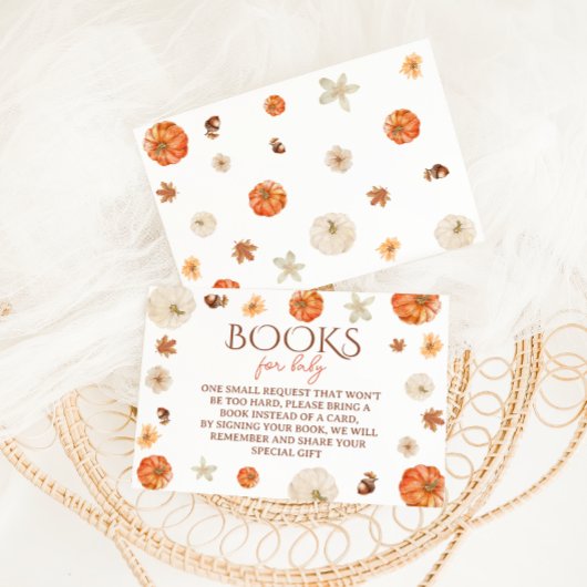 カボチャフローラかわいい赤ちゃんシャワーブックリクエスト エンクロージャーカード