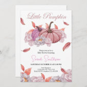 カボチャフローラガールベビーシャワー招待状 招待状 (正面/裏面)