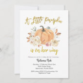 カボチャフローラガールベビーシャワー招待状 招待状 (正面)