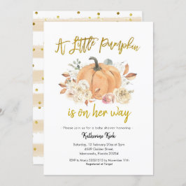 カボチャフローラガールベビーシャワー招待状 招待状