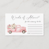 カボチャフローラトラック単語のアドバイスベビーシャワー エンクロージャーカード (正面)