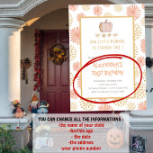 カボチャフローラピンク金ゴールドハロウィーン1日 招待状