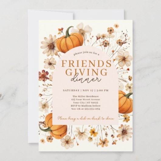 カボチャフローラフレンドサイジングディナー 招待状 (正面)