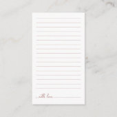 カボチャフローラブライダルシャワーデイトナイトカード エンクロージャーカード (裏面)