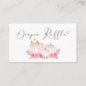 カボチャフローラベビーガールシャワーおむつラッフル エンクロージャーカード (正面)