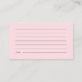 カボチャフローラベビーガールシャワーアドバイスの単語 エンクロージャーカード (裏面)