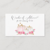 カボチャフローラベビーガールシャワーアドバイスの単語 エンクロージャーカード (正面)