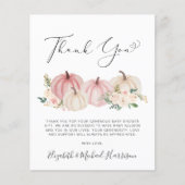 カボチャフローラベビーガールシャワーサンキューカード (正面)