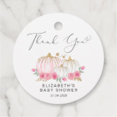 カボチャフローラベビーガールシャワーサンキュー フェイバータグ (裏面)