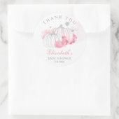 カボチャフローラベビーガールシャワーサンキュー ラウンドシール (バッグ)