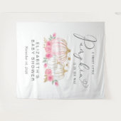 カボチャフローラベビーガールシャワーフォトブース タペストリー (正面(横))