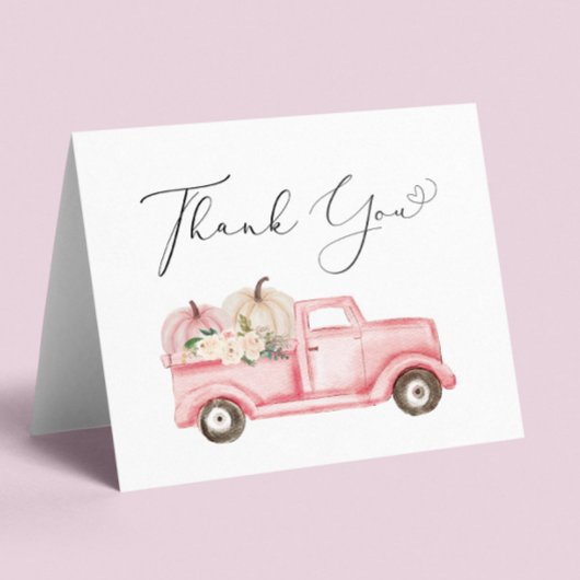 カボチャフローラベビーガールシャワー サンキューカード