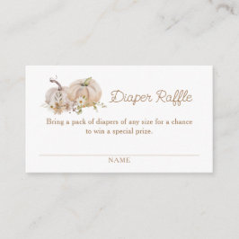 カボチャフローラベビーシャワーおむつラッフル エンクロージャーカード