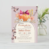 カボチャフローラボウベビーシャワー招待状 案内状 (スタンド正面)