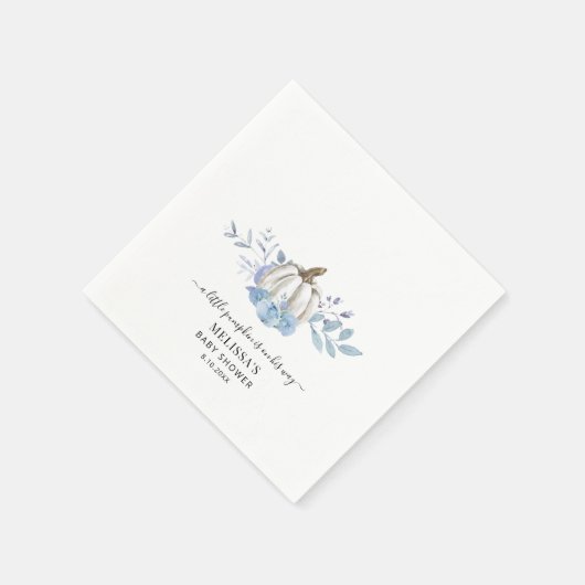 カボチャフローラボーイベビーシャワーダスティブルー紙 スタンダードカクテルナプキン (角)