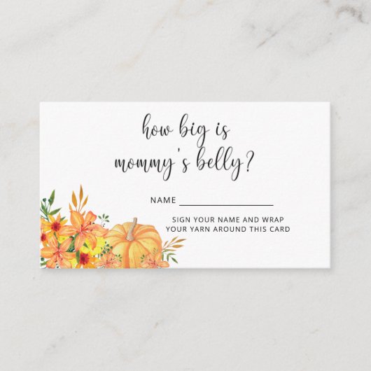 カボチャフローラママのお腹の大きさ エンクロージャーカード (正面)
